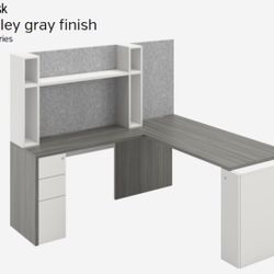 Desk  High End  69"x63" L Desk With Storage & Pedestal File ($150 Shipping Applies