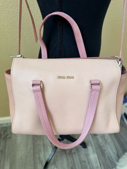 Miu Miu Two-Tone Pink Leather Convertible Tote Shoulder Crossbody Bag + COA
