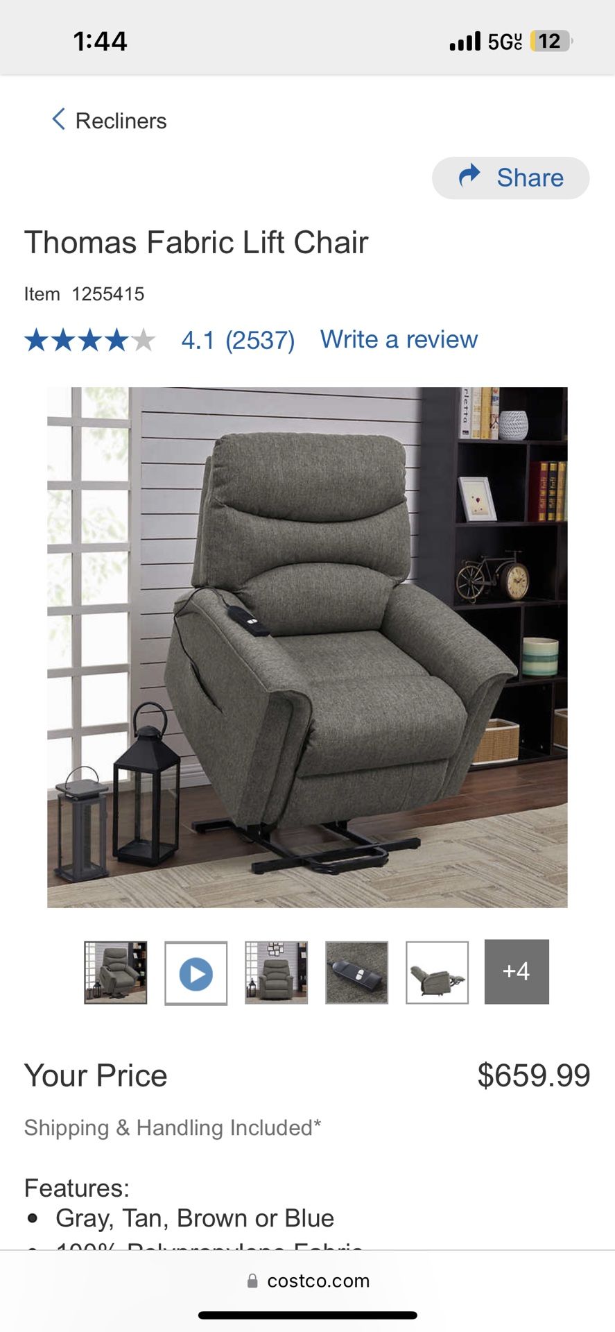 Thomas Fabric Lift Chair