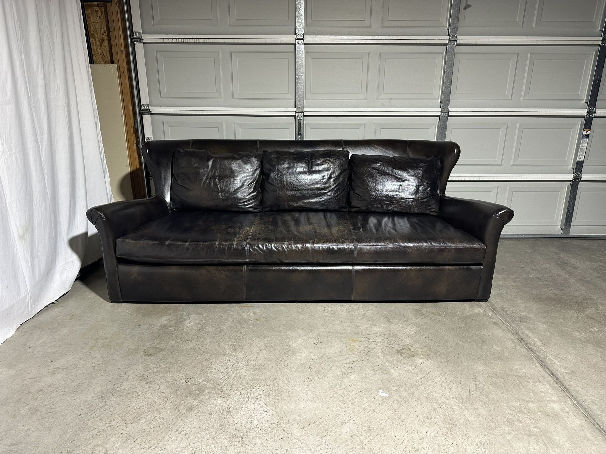 Restoration Hardware Wingback Leather Sofa *Delivery Available*