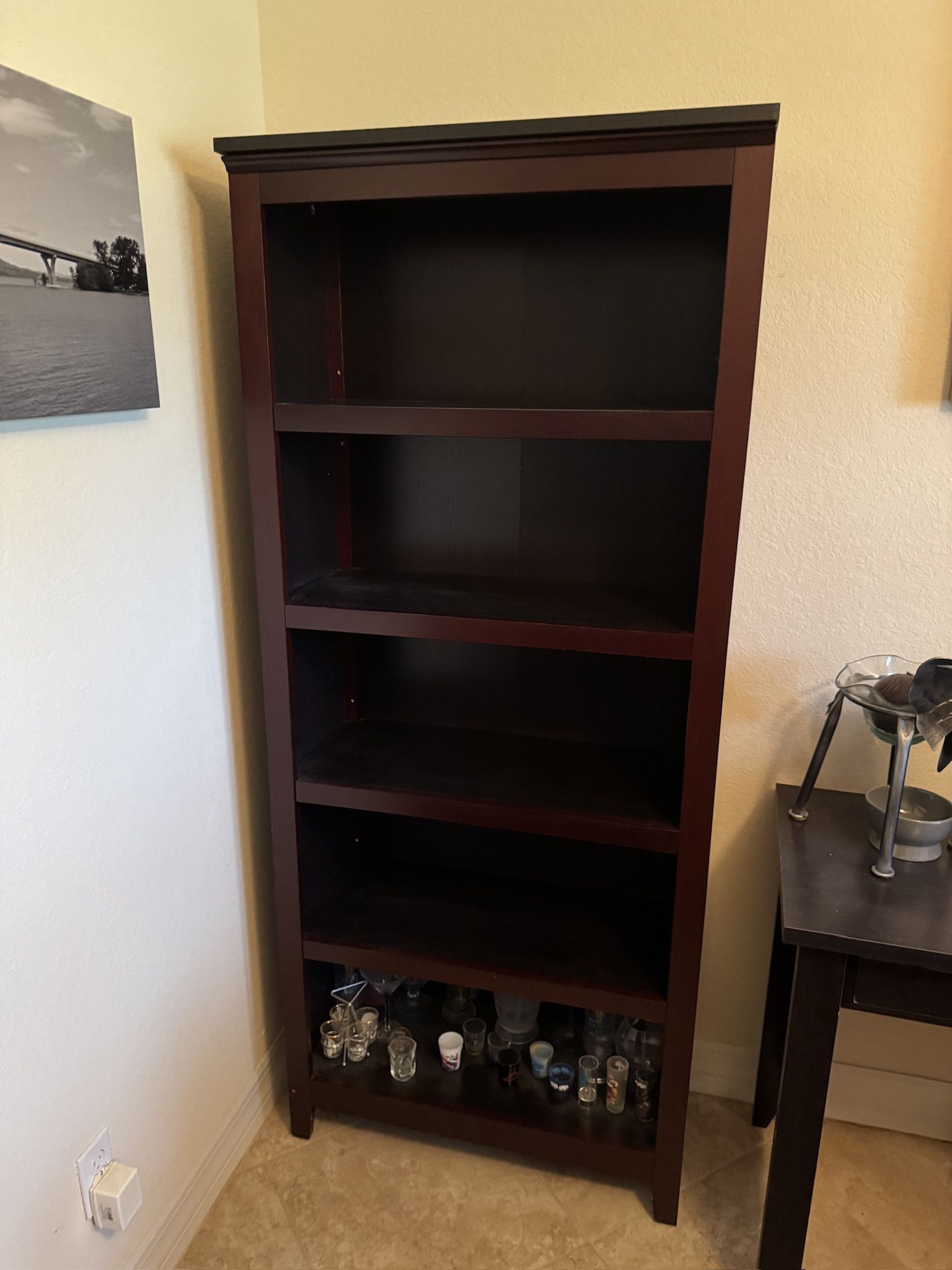 Set Of 2 Dark Brown Book Shelves