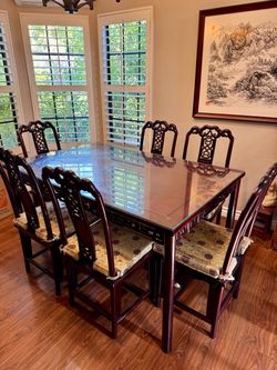 8 Person Solid Chinese Rosewood Dining Set