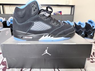 Jordan 5 Retro UNC Black with light blue accents #basketball #retro