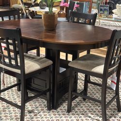 Counter Height Table/ 42-60” Dining Set/ Oval With Leaf Dining Set