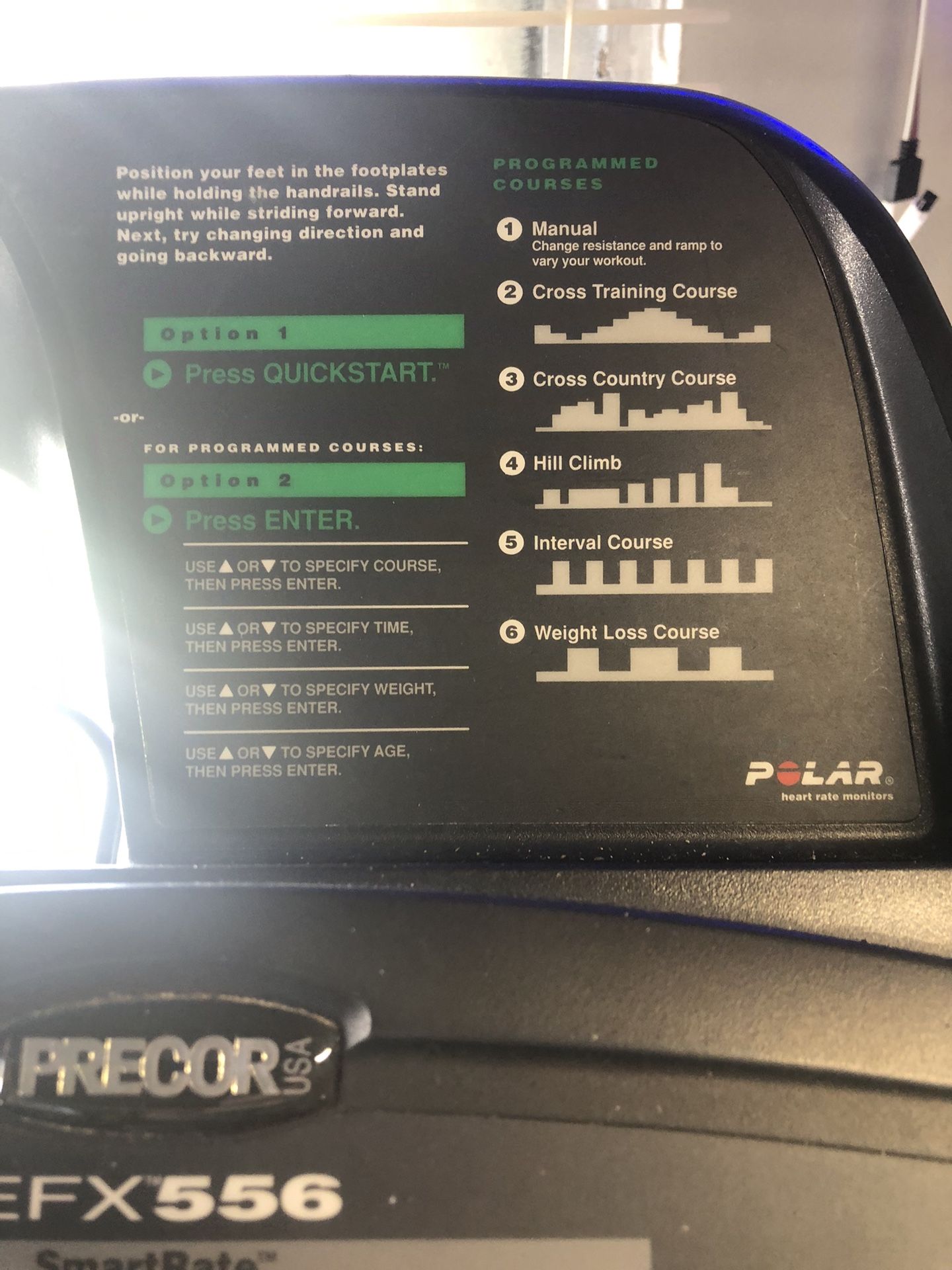 Precor EFX556 Elliptical machine With heart monitor
