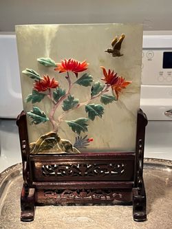 Chinese hard stone table top screen