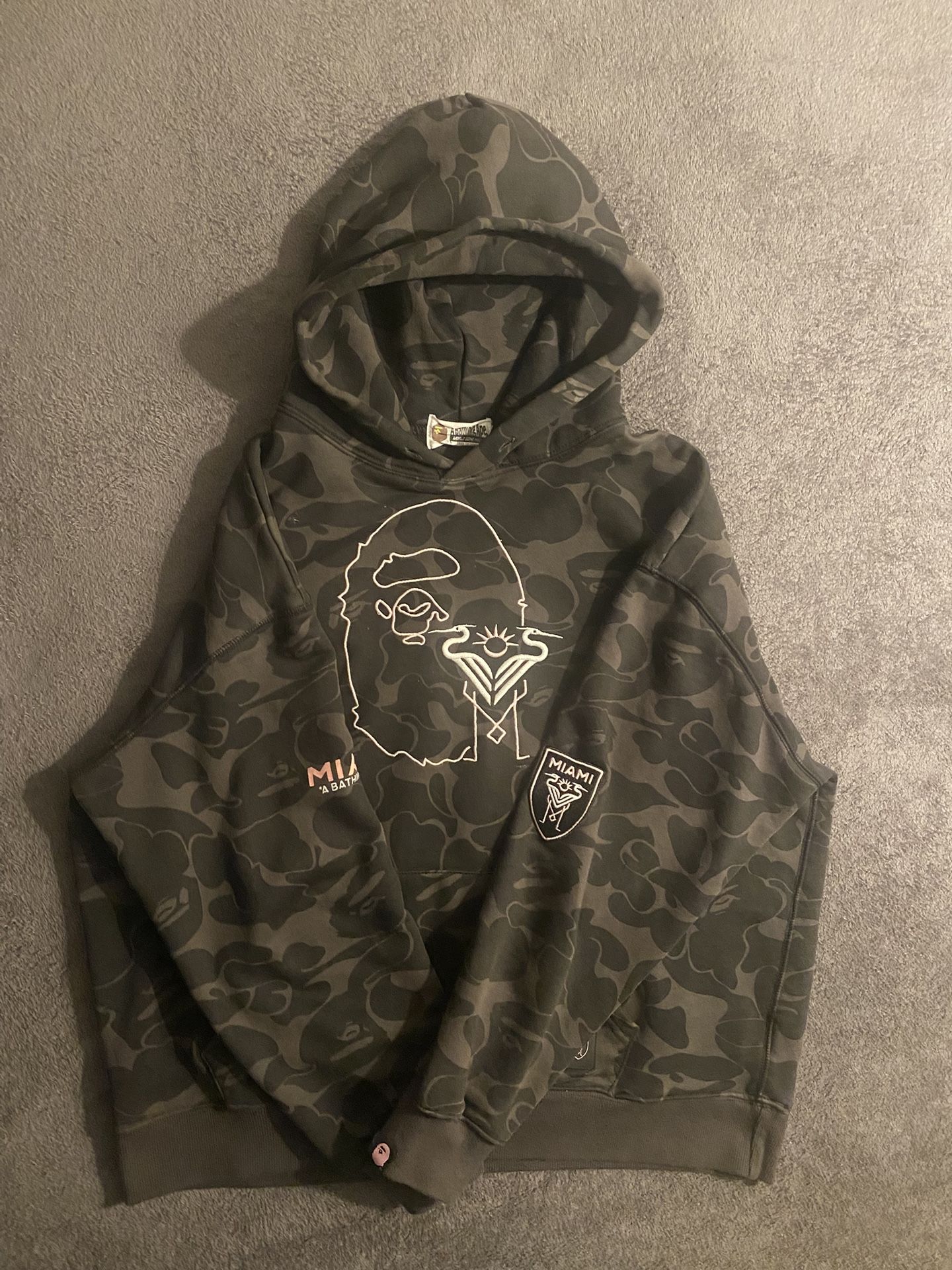 Bape Miami Camo Pull Over Hoodie Size Medium