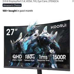 27 Inch Curved 165 Hz Monitor PC