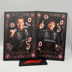 2025 Mercedes-AMG F1 Las Vegas GP Driver Cards - George Russell / Kimi Antonelli