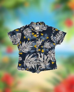 Cactus Man Ricky Singh Men’s Size Small Blue Tropical Button-Up Shirt