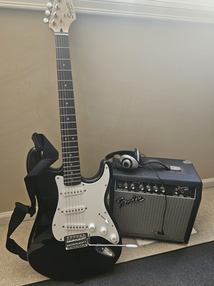 Fender Squier Electric Guitar and Amplifier
