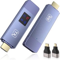 new Wireless HDMI Transmitter and Receiver, Wireless HD Extender Plug & Play Portable 2.4G/5G with LED Screen HDMI Kit for Streaming Video and Audio t