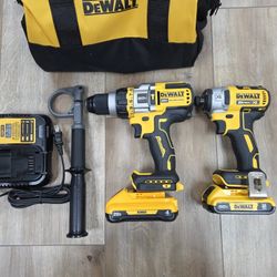 NEW DeWalt 20V Flexvolt Brushless Hammer Drill & XR 3-Speed Impact Driver Combo Kit With Bag