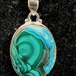 Malachite With Chrysocolla Pendant 