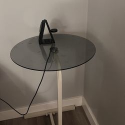 Glass C shaped end table/Side table