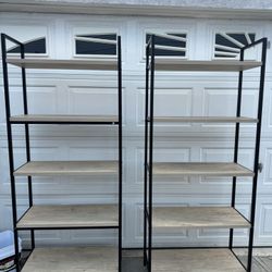 72" Loring 5 Shelf Ladder Bookshelf - Threshold™. Color: black and vintage oak. 