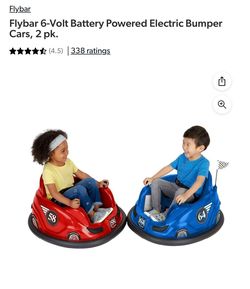 Flybar 6-Volt Battery Powered Electric Bumper Cars