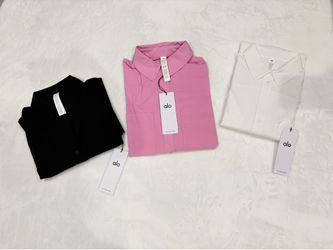 Alo collared shirts-black & white $ 40 Pink $60