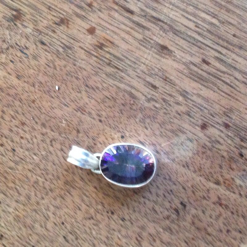 Mystic topaz /sterling silver pendant