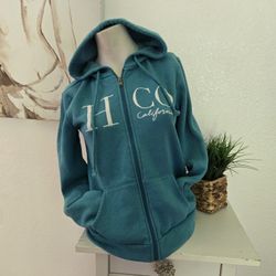 Hollister Zip Up Hoodie Color Teal Size Small