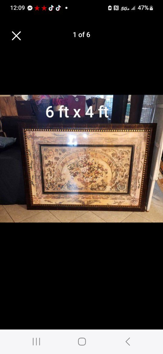 Large Art Wall Decoraton Victorian  Limited Numbered Proantic Framed in Glass 6 ft x 4 ft