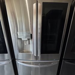 LG 3 Door Stainless Steel Refrigerator Instaview 36 Inch Wide 