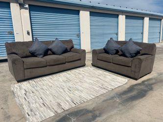 Free Delivery 🚚 Brown Couch Set/ Sala Color Cafe