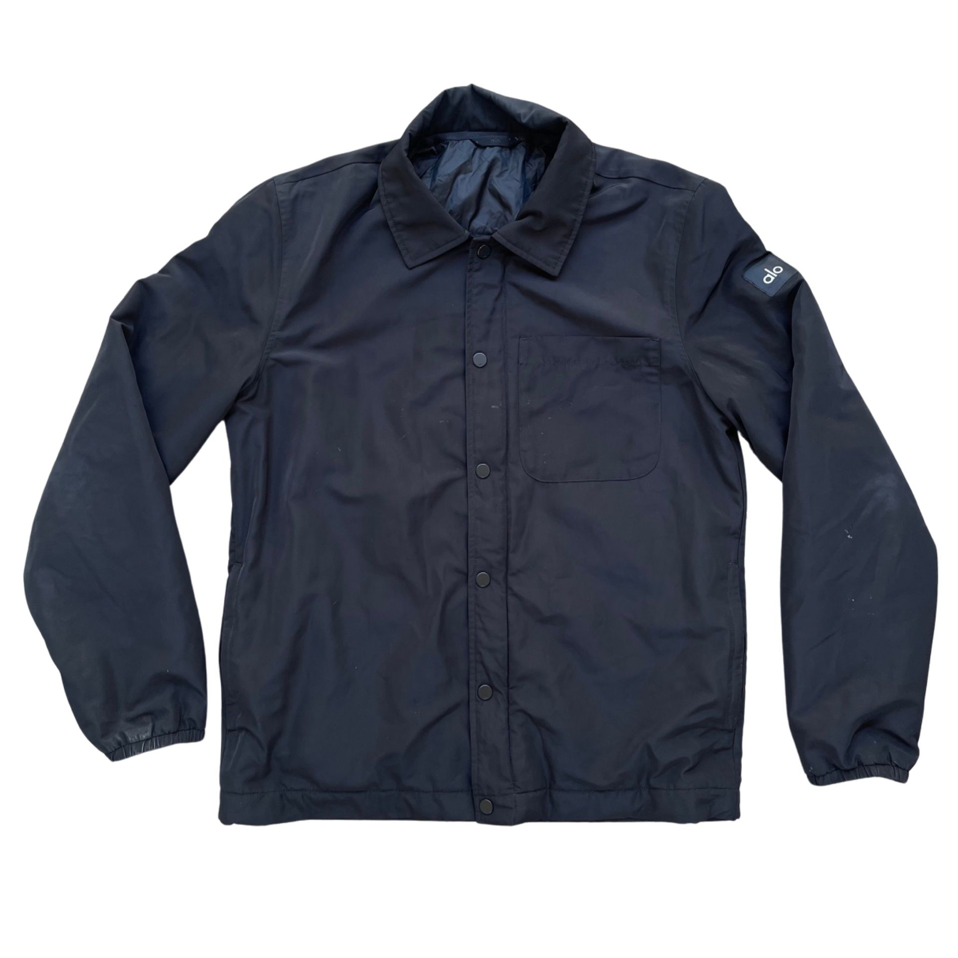 Alo Yoga Men's Windbreaker Jacket Black Full Zip Size Large