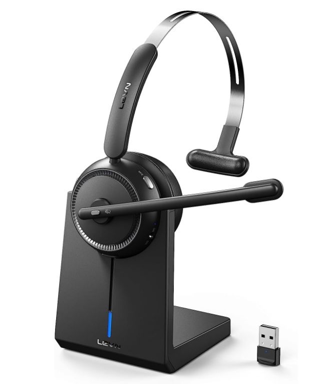New Wireless Headset with Microphone, Bluetooth Headset with Noise Canceling