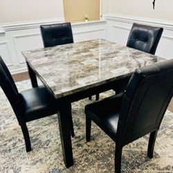 Fuax Marble Tabletop Dining Table
