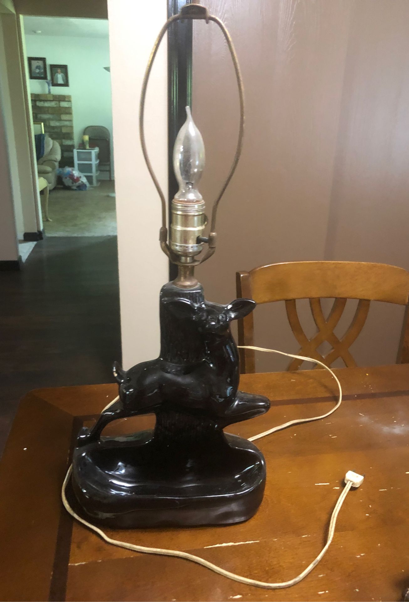 Antique deer lamp