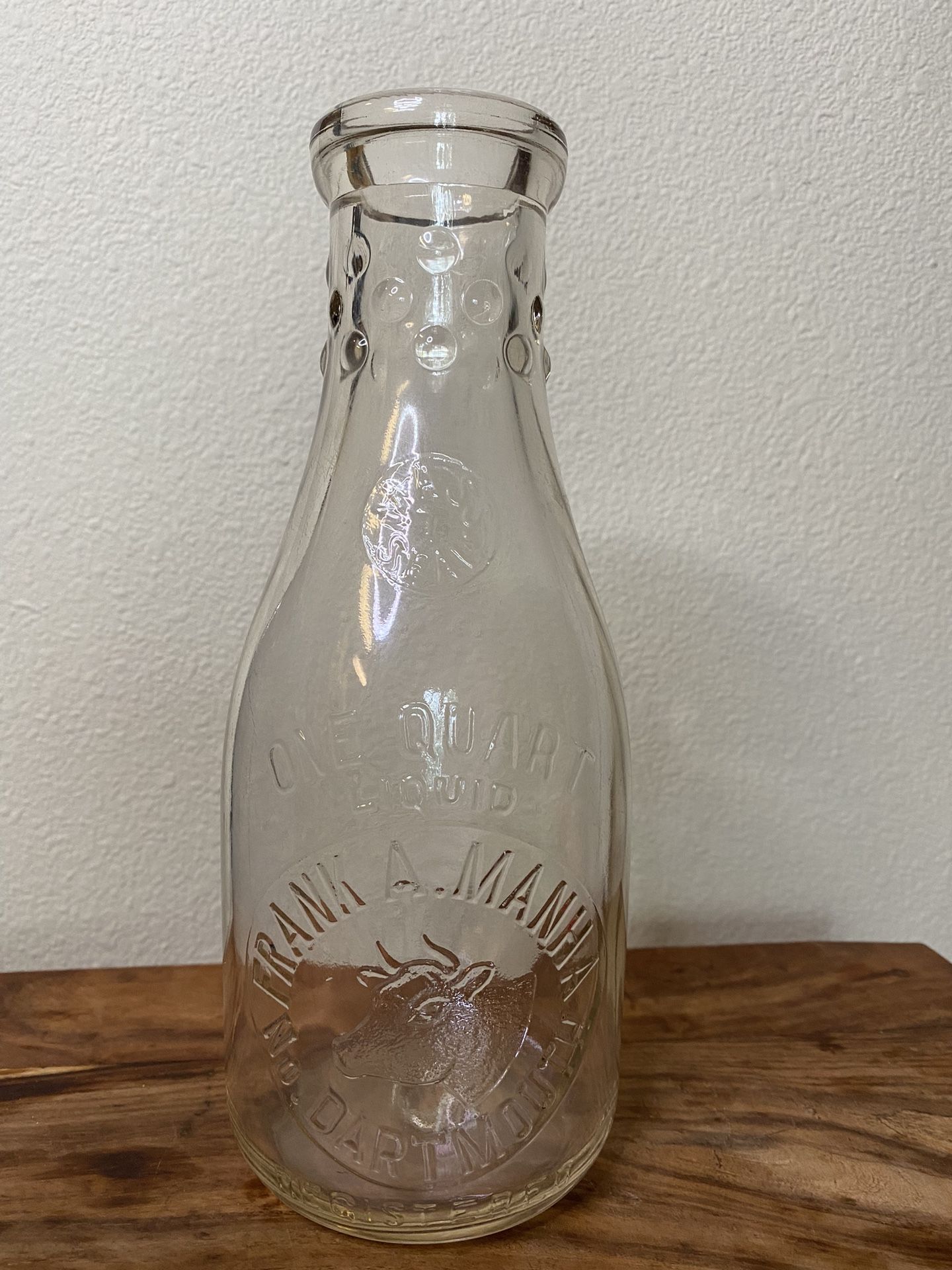 Vintage Milk Bottle Mass T Seal 1920's One Pint