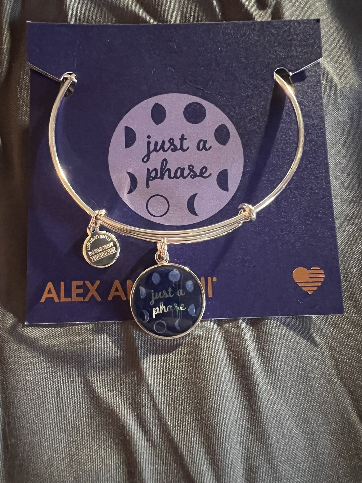 NWOT Alex And Ani “Just A Phase” Charm Bangle 