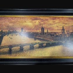 Framed print "Remembering London" by Julia Casey 46"x26"