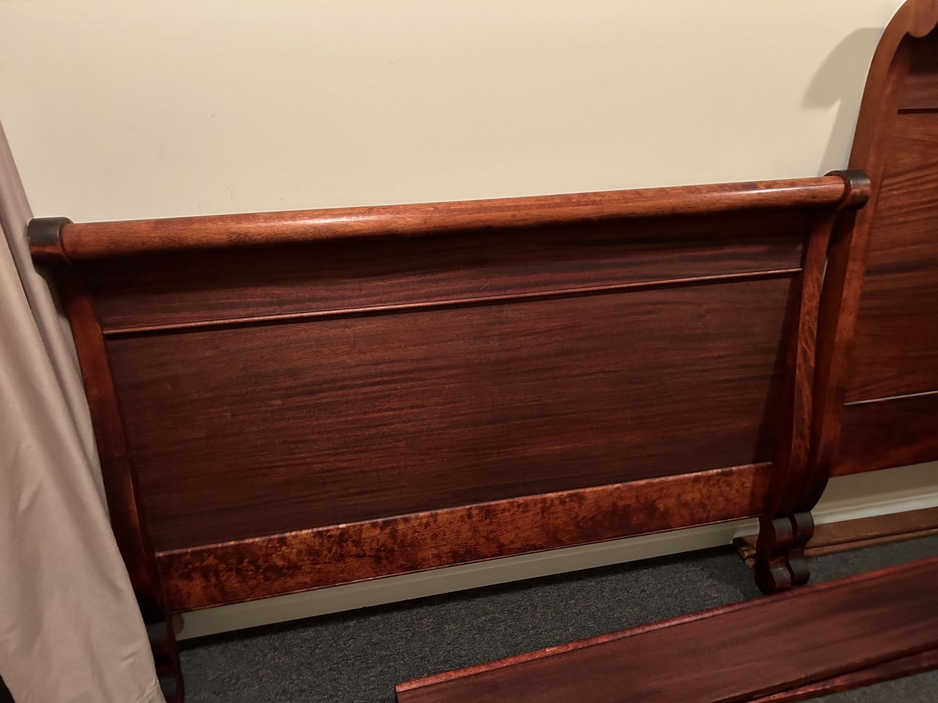 Mahogany Full Size Sleigh Bed Frame