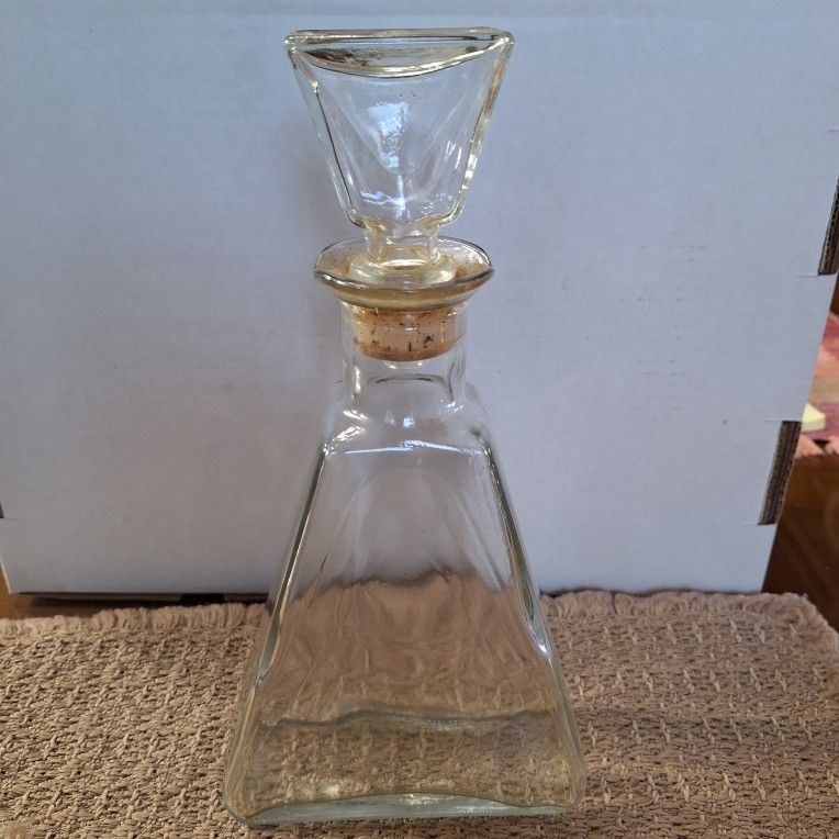 Mid-Century Modern Triangular Liquor Bottle Decanter 