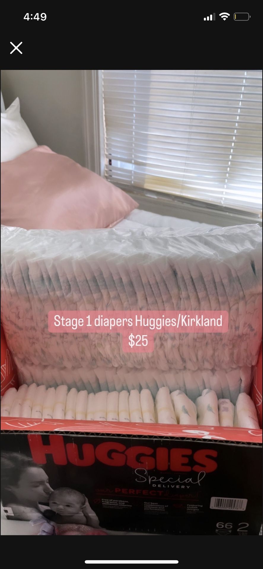 15$ Stage 1 Diapers Huggies 