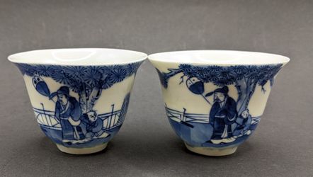 Chinese Blue And White Wine Cups
