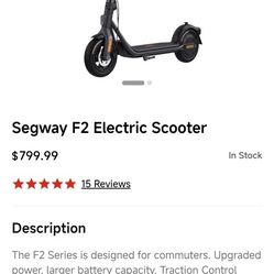 SEGWAY NINEBOT F2 ELECTRIC SCOOTER! 