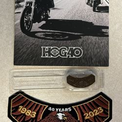 Harley Davidson 40 Year Pin & Patch