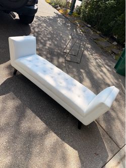 White leather bench