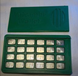 .999 Valcambi 24 Grams Swiss Mini Bars + Green Valcambi Wallet !!! *Rare*