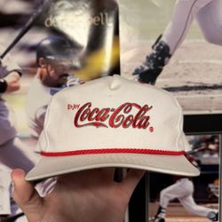 Coca-Cola Promo Adjustable Strapback Hat White Embroidered Logo 