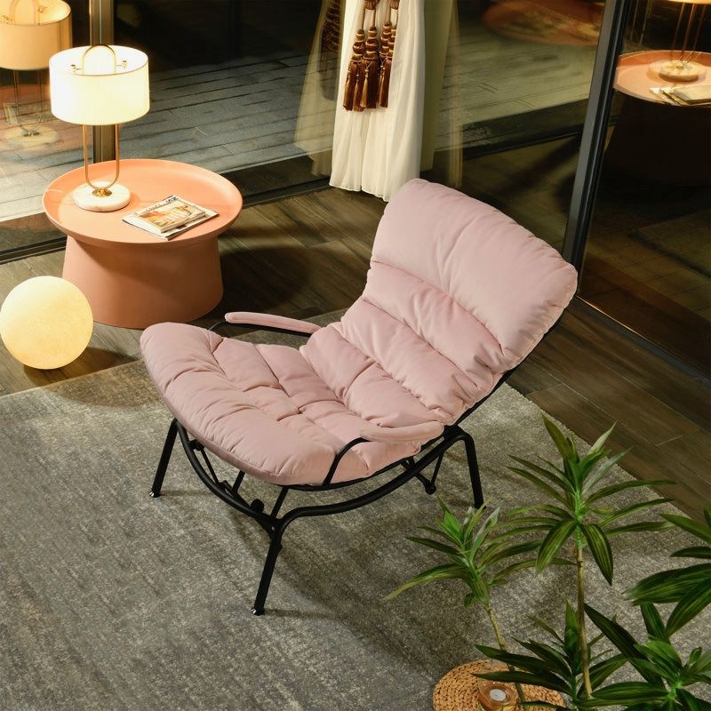 New Luxury Modern Padded Rocking Chair with Armrests – Comfortable Lounge Recliner with Soft Cushion and Sturdy Metal Frame for Living Room, Bedroom,