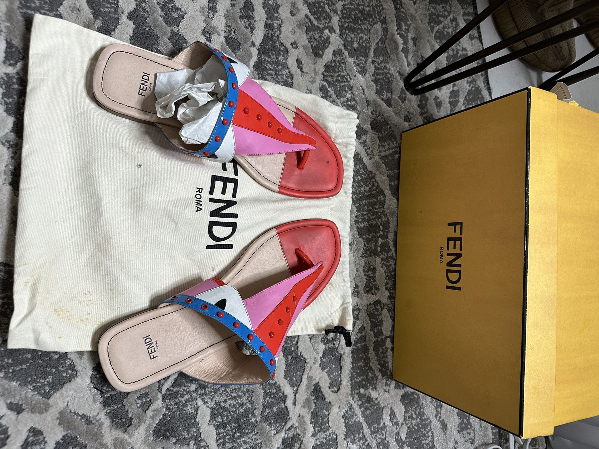 Fendi bugs monster face women’s studded sandal