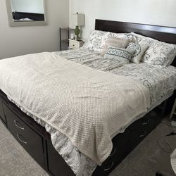 King Size Platform Storage Bed Frame