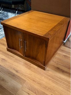 Side table. Storage inside. Love this piece!
