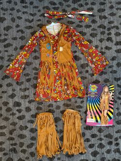 Kids Hippie Halloween Costume Size Large 12 - 14