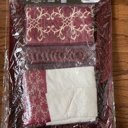 18 Piece Shaggy Bath Set,bath Mat,shower Curtain,towels,contour Mat,hooks