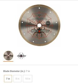 New QEP 7 in. Black Widow Micro-Segmented Diamond Blade for Porcelain and Ceramic Tile